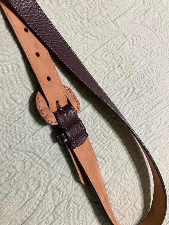 ?? SERENO ITALIAN LEATHER BELT ?? BROWN, SIZE SMALL, BOHO, WESTERN, COWGIRL main image 5